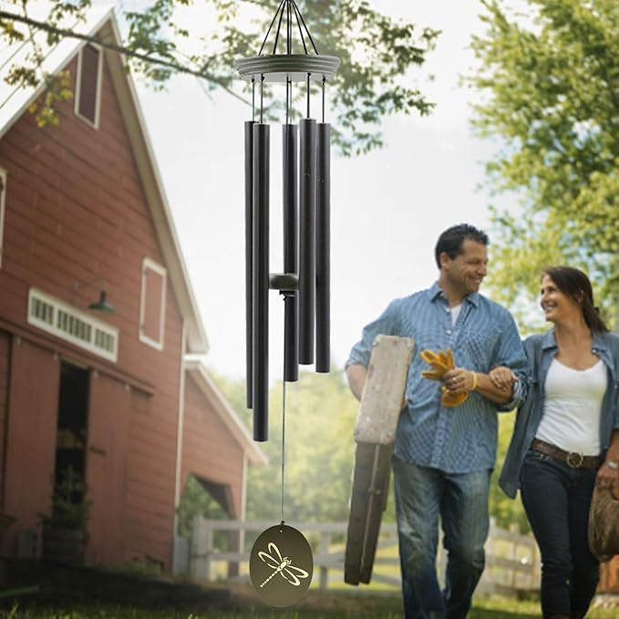 Wind Chimes for Outside, WindChimes Outdoor Tuned Soothing Melody, Wind Chimes Gifts for Mom/Grandma,Wind Chime Outdoor Decoration, Patio, Garden, Yard. (33" Green Dragonfly)-Ruum Studio Home