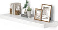 10 inch Deep Wall Shelves 36 inche Long, 1.8 Thick Single Floating Shelf Wall Mounted, Heavy Duty 70 lbs Shelves for Bedroom, Books, Living Room, Kitchen, Office Modern Farmhouse Decor, White-Ruum Studio Home