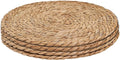Defined Deco Woven Placemats Set of 4,12" Round Rattan Placemats,Natural Hand-Woven Water Hyacinth Placemats,Farmhouse Weave Place Mats,Rustic Braided Wicker Table Mats for Dining Table,Home,Wedding.-Ruum Studio Home