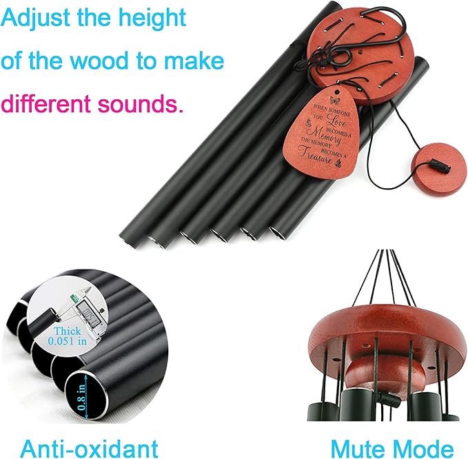 Memgift Wind Chimes for Outside Memorial Wind Chimes for Loss of Loved One Remembrance Sympathy Gifts for Loss of Loved One Outside Keepsake When Someone You Love-Ruum Studio Home