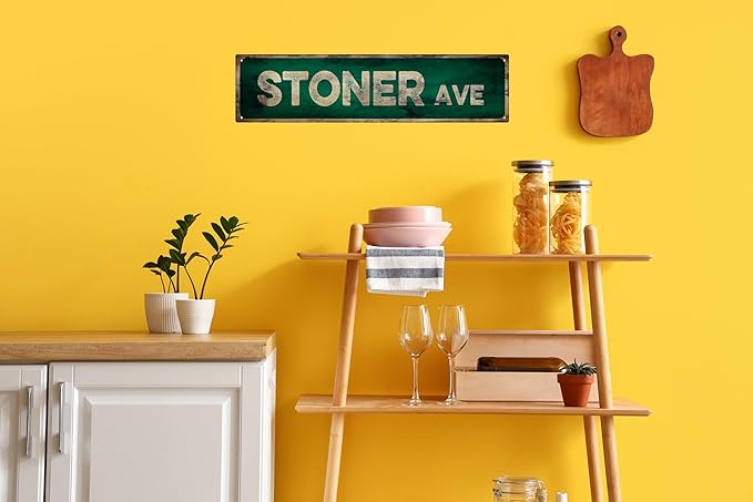 Vintage Tin Sign Retro Metal Stiner Ave Signs Stylish Wall Art Plaques for Home Decor Bathroom Kitchen House and Gothic Wall Decor or as a Unique Poster 16x4 in-Ruum Studio Home