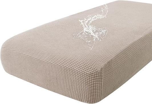 hyha Waterproof Couch Cushion Covers for Pets, Non Slip Sofa Seat Cover for Dogs Washable, Soft Thick Stretch Jacquard Fabric, Sofa Slipcovers with Elastic Bottom (1 Piece for Large, Taupe)-Ruum Studio Home