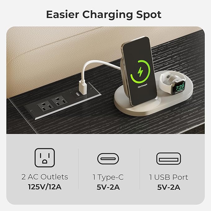 SUPERJARE 70 Inch Console Table with Outlets and USB-C Port, Extra Long Behind Couch Sofa Table with X-Shaped Design, Narrow for Entryway, Living Room, Metal Frame, Wooden Top, Black-Ruum Studio Home