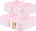Small Storage Baskets for Organizing | Closet Organizer Bins | Shelf Toy Basket | Woven Rope Baskets | Cube Decorative Box | Shallow Basket | 13x8.5x5.1” | 4 Packs Light Pink-Ruum Studio Home