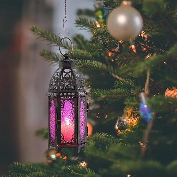 NEEDOMO Halloween Decorations,11'' Moroccan Lanterns Decorative Indoor & Outdoor, Vintage Christmas Candle Holder, Metal Lanterns Decorative, Table, Patio, Porch, Shelf, Christmas Spring Home Decor-Ruum Studio Home