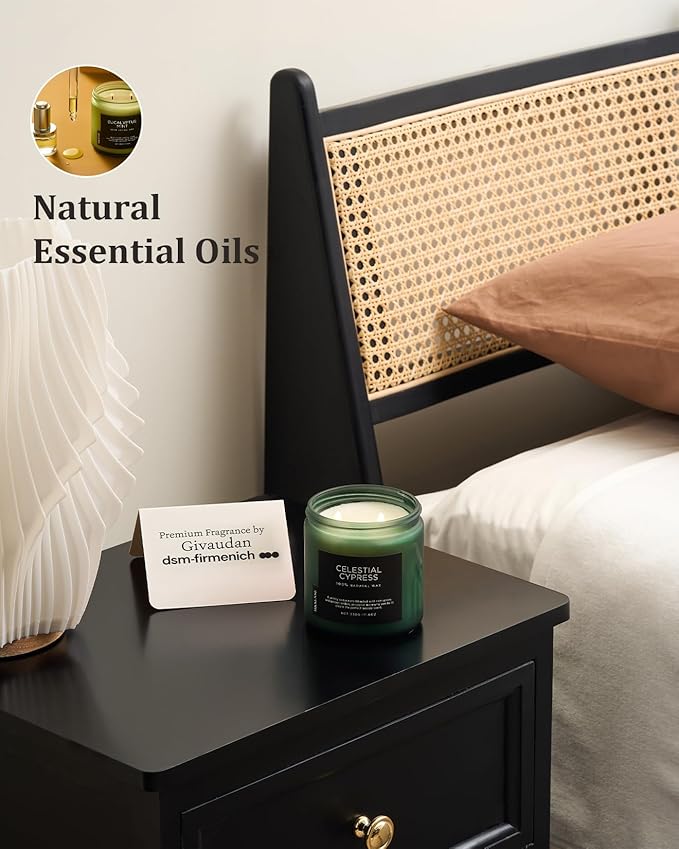 M&SENSE Celestial Cypress - Cedarwood Spice Scent Natural Soy Wax Highly Scented Candle, 11.6oz 2 Wick 70 Hours Long Lasting Candle Woody Scent Gifts for Dad-Ruum Studio Home