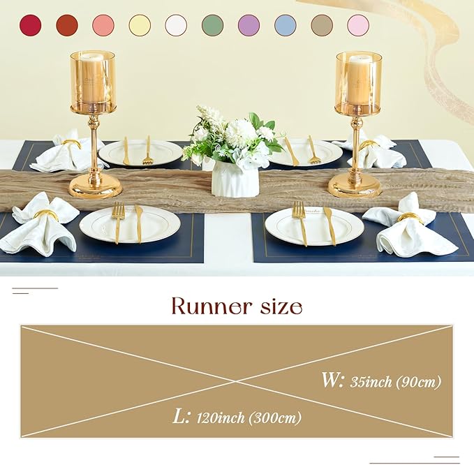 Sioloc Nude Cheesecloth Table Runner Fall Autumn Decor for Home 10ft Table Cloth for Tea Wedding Birthday Party Baby Bridal Shower Halloween Thanksgiving-Ruum Studio Home