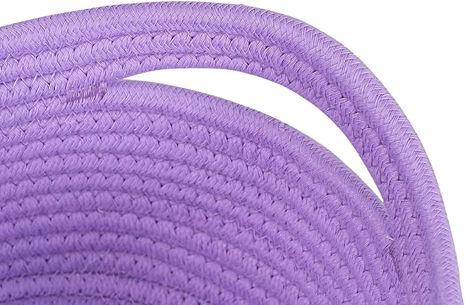 Baskets Bins for Shelf Storage Organizing/Cute Basket to Store and Organize Household Items/Woven Rope Basket for Living Room, Bedroom,Playroom,3 Packs Purple Basket-Ruum Studio Home
