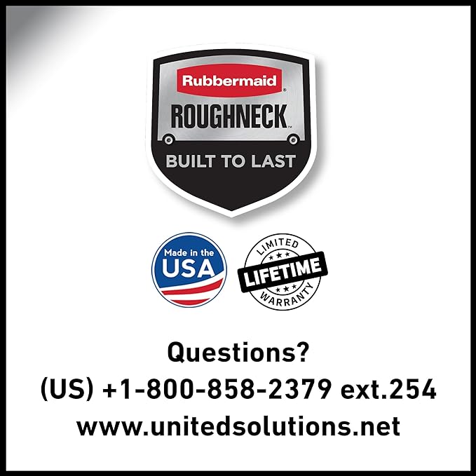 Rubbermaid Roughneck Tote 18 Gal, 6 Pack, Made in USA, Black & Gray, Rugged Plastic Stackable Storage Bins with Lids and Handles-Ruum Studio Home