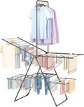 Bigzzia Clothes Drying Rack Foldable, 68.9Inch High Hanger Laundry Drying Rack with 4 Height-Adjustable Wings, Lightweight and Space Saving Clothes Airer for Apartments, Dorms, Camping-Ruum Studio Home
