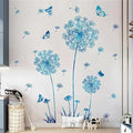 Hello Spring Summer Window Cling Sticker Flowers, and Butterfly Window Stickers, Spring and Summer Decor, Home, Shop, and Party Window Glass Display Stickers (Blue)-Ruum Studio Home