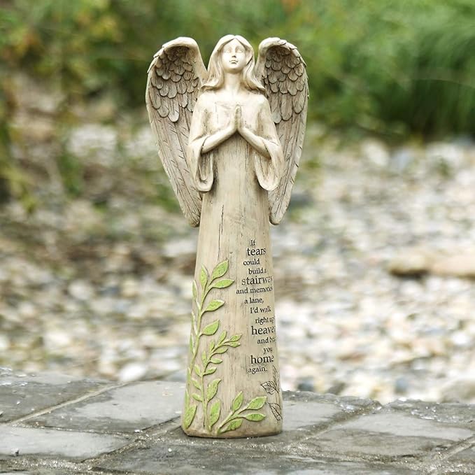 Topadorn Resin Statue Praying Angel Resin Figurines,Collectible Sculptures for Decorative,14" H-Ruum Studio Home
