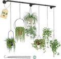 Plant Hanger Indoor with 6 Hanging Chains Hanging Planters for Indoor Plants Hanging Plant Holder Window Plant Rod Black Metal Shelves(70.8 Inch Pot not Included-Ruum Studio Home