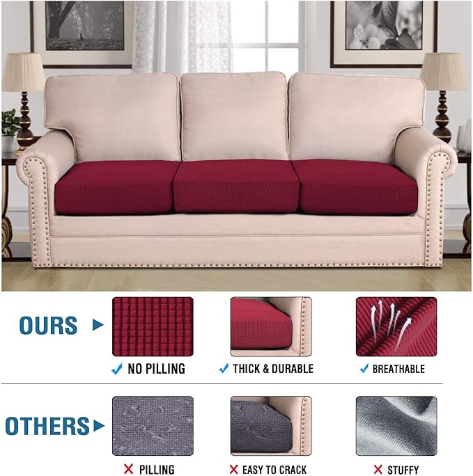 H.VERSAILTEX Super Stretch Stylish Cushions Covers/Furniture Cover Spandex Jacquard Small Checked Pattern Super Soft Slipcover Washable Individual-Ruum Studio Home