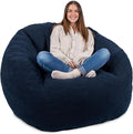 Big Joe Cloudberry Foam-Filled Structured Bean Bag Chair, Deep Blue Teddy Boucle-Ruum Studio Home