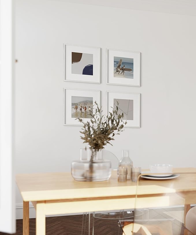 HAUS AND HUES Square Picture Frames 12 x 12 Set of 15 - Photo Gallery Wall Frame Set, Wood Frames With Mat, White Oak-Ruum Studio Home