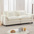 URRED Modular Sectional Sofa Comfy Cloud Couch, Modern Chenille Sofa Sleeper Deep Seat Couches with Ottoman/Pillows for Living Room (White, 82.6'')-Ruum Studio Home