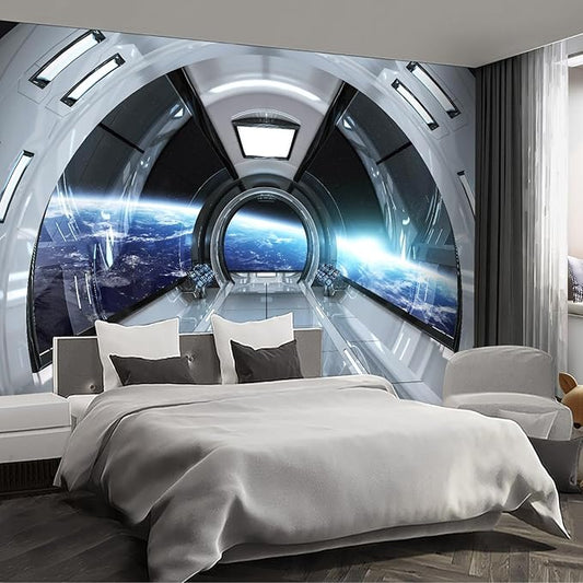 Spaceship Wall murals Peel and Stick Wallpaper for Bedroom Living Room - 58"x86"