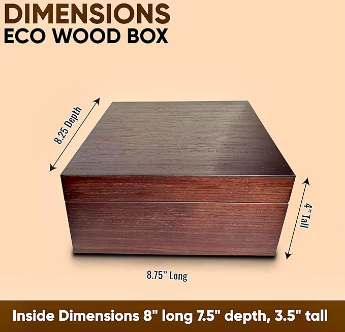 Blake & Lake Wooden Box with Hinged Lid - Solid Walnut Wood Eco Box - Wood Storage Box with Lid - Wooden Keepsake Box - Decorative wooden boxes with lids (Walnut)-Ruum Studio Home