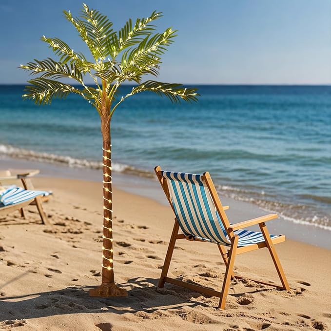 Birchlitland Lighted Palm Trees for Outside Patio 6FT 220 LED Fairy Lights, Artificial Palm Tree Lights Plug in for Home Pool Beach Decoration-Ruum Studio Home