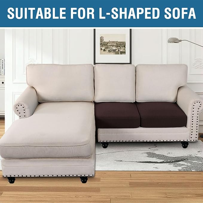 H.VERSAILTEX Super Stretch Stylish Cushions Covers/Furniture Cover Spandex Jacquard Small Checked Pattern Super Soft Slipcover Washable Individual-Ruum Studio Home