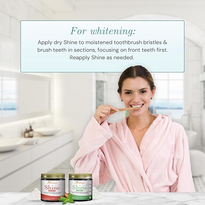 Shine Remineralizing Tooth Powder with Hydroxyapatite, Made in The USA, Fluoride Free Tooth Repair, Natural Teeth Whitening Powder, Teeth Polish & Stain Remover, Mint-Ruum Studio Home