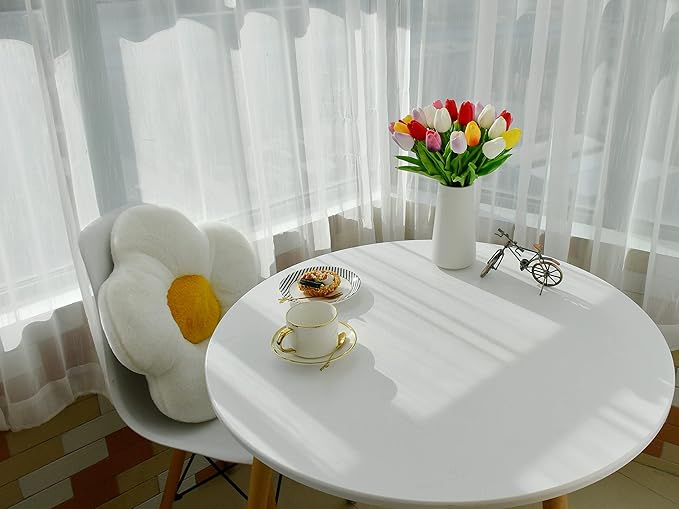 Mandy's Artificial Tulips 28 Stems Multicolor PU Faux Flowers for Wedding Home Decor 13.5 Inch-Ruum Studio Home