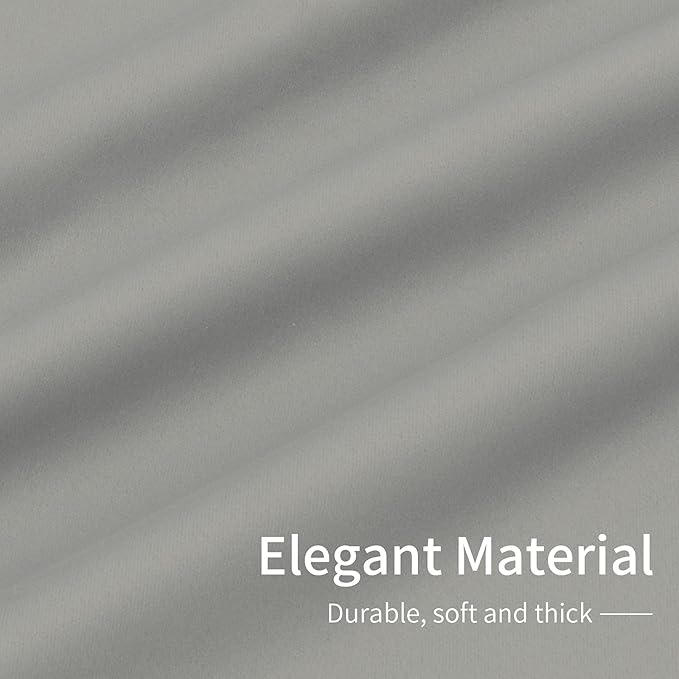 Easy-Going Blackout Curtains for Bedroom, Solid Thermal Insulated Grommet and Noise Reduction Window Drapes, Room Darkening Curtains for Living Room, 2 Panels(42x84 in, Light Gray)-Ruum Studio Home
