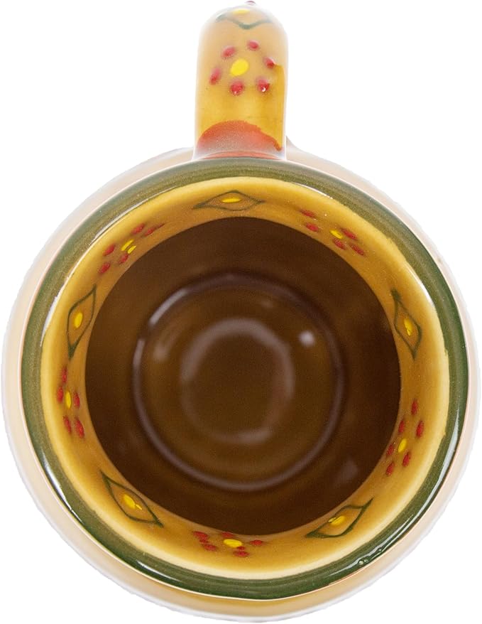 Encantada Handmade Hand-Painted Authentic Mexican Pottery Mugs (2-pack, Gold)-Ruum Studio Home