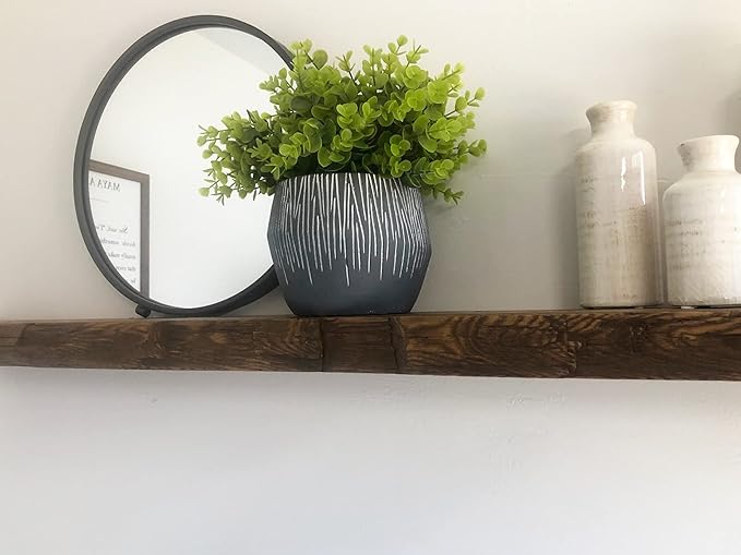 joelsantiques 42 Inch Floating Shelves for Wall - 42x9x2 in - Made of Natural Wood and Easy Install - Heavy Duty Rustic Book Shelves - Perfect for Bathroom, Kitchen, Living Room - Medium Brown-Ruum Studio Home