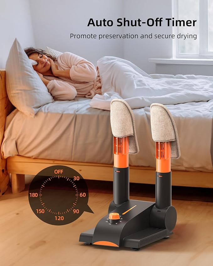 Xasla Shoe Dryer, Boot Dryer for Work Boots, Forced-air Heating Gloves & Sneakers Warmer, Folding Design with Adjustable Rack, Timer, Heat Blower Quick Drying-Ruum Studio Home