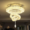 Flashing God 20" Crystal Chandelier Crystal LED Flush Mount Chandeliers for Living Room Bedrooms Dining Room Modern Gold Chandelier Lighting Dimmable 2700k 4500k 6000k-Ruum Studio Home