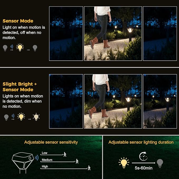 XMCOSY+ Smart Pathway Lights Solar Powered, 150LM Solar Motion Lights Outdoor Waterproof with APP Control, Works with Alexa RGBCW Color Changing Garden Light for Yard Walkway Driveway Pathway, 6 Pack-Ruum Studio Home