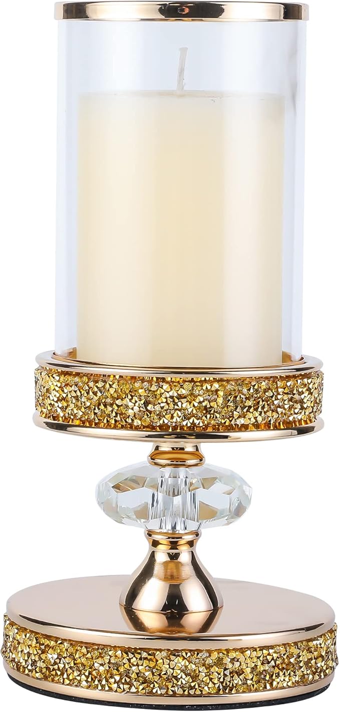 Candle Holder, Pillar Candle Holders, Crystal Candlesticks Holder for Wedding, Parties, Events, Chirstmas,Home Decor, Table Centerpieces CH028D (S)-Ruum Studio Home