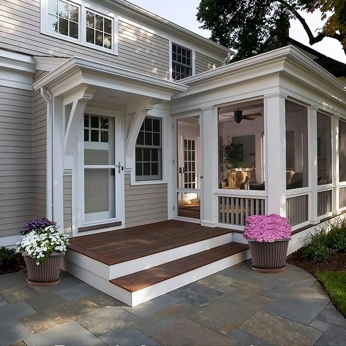 Large-Planter-Indoor-Outdoor Plant Pots, 14 inch 4 Pack Plastic Flower Pots with Saucer And Drainage Holes, Modern Garden Planters For Planting Medium Large Plants， Decorative Resin Garden Pots-Ruum Studio Home