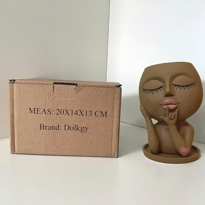 Face Flower Pots Head Planter, Cute Resin Planters for Indoor Outdoor Plants, Macetas para Plantas Funny Head Plant Pot-Ruum Studio Home