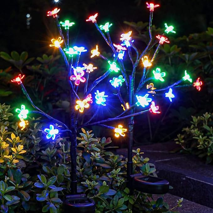 Solar Garden Lights Garden Decor, Solar Flowers Outdoor Decorative,2Pack 40LED Fairy Lights Outdoor Garden Waterproof for Outside Yard,Lawn,Patio,Pathway Decorations Gardening Gifts-Ruum Studio Home