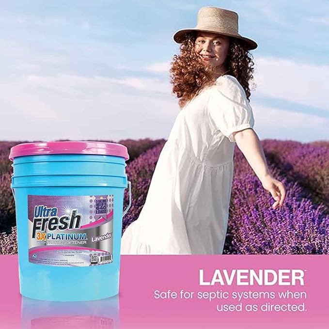 Ultra Fresh Platinum Fabric Softener for Laundry up to 640 Loads, Lavender, 5 Gallons - Fabric Odor Remover to Wash Clothes and Sheets-Ruum Studio Home