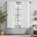 Blackout Curtains 68 Inches Long 2 Panel Thermal UV Heat Blocking White Linen Textured Black Out Drape for Nursery Bedroom Living Room Energy Saving Noise Reducing Boho Farmhouse Vintage 68 Length-Ruum Studio Home