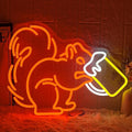 Squirrel Beer Neon Sign for Wall Decor Bar Neon Light Orange Squirrel Drinking Wine Led Light Animal LED Sign Dimmable LED Neon Light for Bar Bedroom Kidsroom Business Game Room-Ruum Studio Home