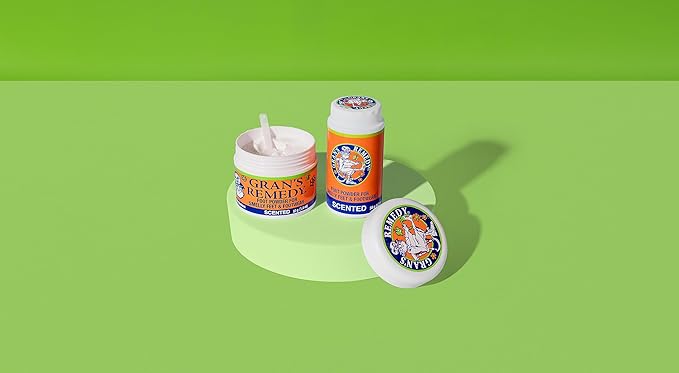 Gran's Remedy Scented Foot Powder - Effective Odor Eliminator & Moisture Absorbing Shoe Deodorizer for Shoes and Feet - Travel Size Freshness - Citrus-Ruum Studio Home