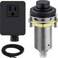 SinkTop Air Switch Kit (Long Full Brass Button) for Garbage Disposal, Cordless Matte Black-Ruum Studio Home