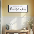 Welcome To Our Beautiful Chaos Sign Wall Decor Framed Wood 32X12 Inch For Rustic Home Living Room Entryway Bedroom Hanging Art (Wood)-Ruum Studio Home