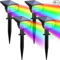 Fabrito Solar Color Changing Lights Outdoor, 9 Color Modes Landscape Spotlights, Dusk to Dawn Solar Powered Spot Lights for Outside, Solar Garden Lights for Yard, Pathway, Tree 4 Pack (Multicolor)-Ruum Studio Home