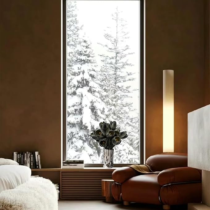 Buart Black-Coffee Flowers Artificial Luxury Big Tulip Valentine's Day Mother's Day Easter Home Kitchen Wedding Decorations(11pcs)-Ruum Studio Home