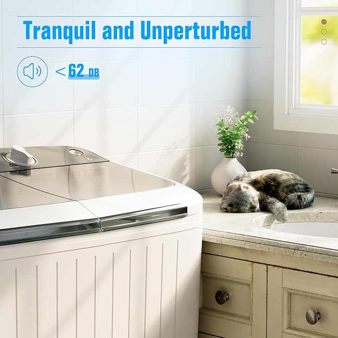 Pataku Portable Washing Machine, 17.6 Lbs Compact Mini Washer and Dryer Combo,Twin Tub Laundry Washer with Spin Cycle, Soaking Function Ideal for Apartment, Dorms, RVs Camping, Grey-Ruum Studio Home