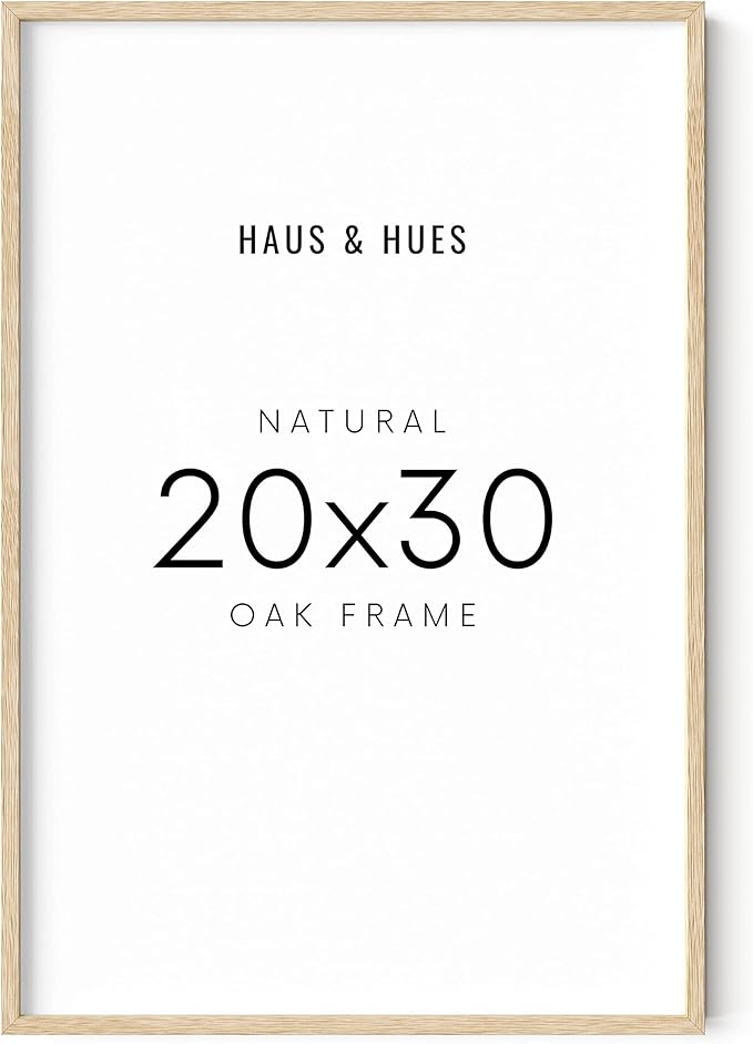 HAUS AND HUES Picture Frame, 20 x 30 inches, Beige Wood, Poster Frame, Natural Finish, Lightweight, for Horizontal and Vertical Wall Mount-Ruum Studio Home
