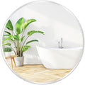 Fabuday Silver Circle Mirror for Wall 20 inch - Round Mirror for Bathroom, Entryway, Living Room, Hallway, Bedroom Decor, Small Matte Frame Mirrors-Ruum Studio Home