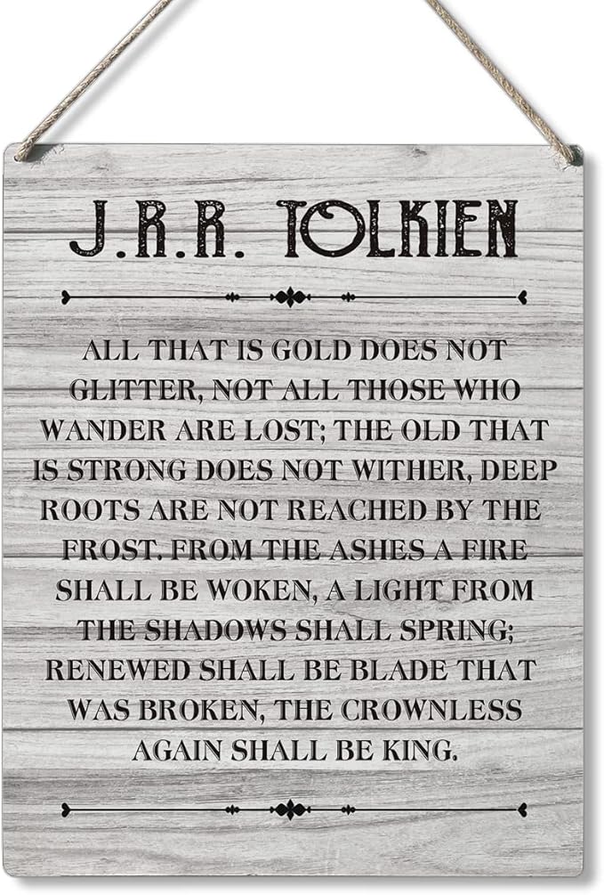 Qious Inspirational Signs Gift Farmhouse All That is Gold Does Not Glitter Not All Those Who Wander are Lost Wooden Hanging Sign Rustic Wall Art Home Office Living Room Decoration 10 x 8 Inches…-Ruum Studio Home