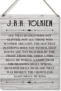 Qious Inspirational Signs Gift Farmhouse All That is Gold Does Not Glitter Not All Those Who Wander are Lost Wooden Hanging Sign Rustic Wall Art Home Office Living Room Decoration 10 x 8 Inches…-Ruum Studio Home